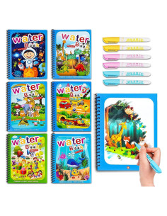 Libros de Colorear con Agua AIRBLOW para Niños 3-5 Años - 6 Paquete