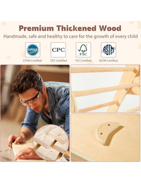 Juego de Triángulo Pikler KIDHABE 3 en 1 con Resbaladilla y Rampa Juego de Triángulo Pikler KIDHABE 3 en 1 con Resbaladilla y Rampa