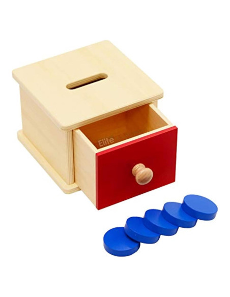 Caja de Monedas Montessori Elite con 5 Monedas de Madera