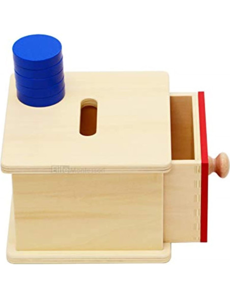 Caja de Monedas Montessori Elite con 5 Monedas de Madera