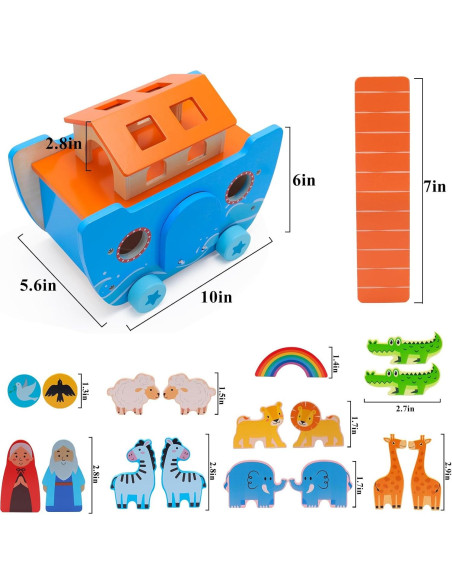 Juguete Arca de Noé de Madera Yelakey Educativo 1-4 Años