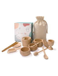 Juguetes Sensoriales Montessori MONT PLEASANT - 11 Piezas de Madera