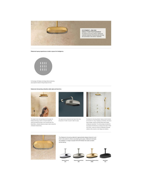 Cabezal de Ducha de Lluvia Kohler 14" Cromo Pulido