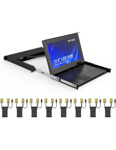 Consola KVM LCD 8 Puertos VGA MT-VIKI + Gabinete Rack 12U 2