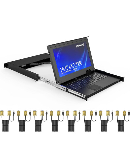 Consola KVM LCD 8 Puertos VGA MT-VIKI + Gabinete Rack 12U