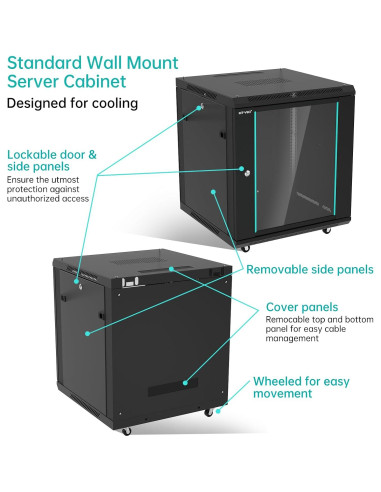 Consola KVM LCD 8 Puertos VGA MT-VIKI + Gabinete Rack 12U