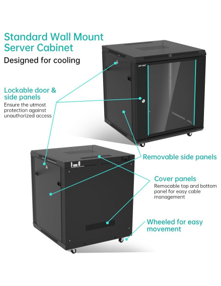 Consola KVM LCD 8 Puertos VGA MT-VIKI + Gabinete Rack 12U