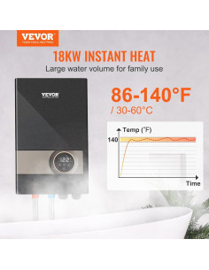 Calentador de Agua Eléctrico VEVOR 18KW Instantáneo Pared 2