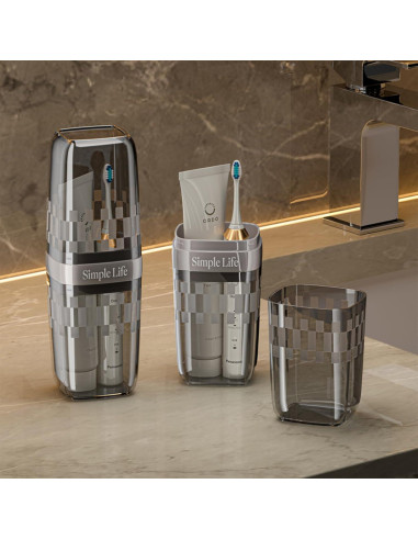 Vaso de Cepillo de Dientes de Viaje ZZFENGKR Negro