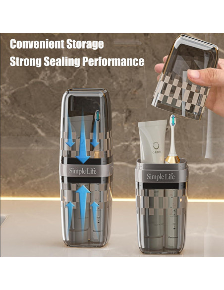 Vaso de Cepillo de Dientes de Viaje ZZFENGKR Negro