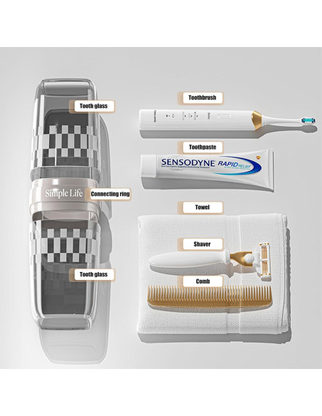 Vaso de Cepillo de Dientes de Viaje ZZFENGKR Negro