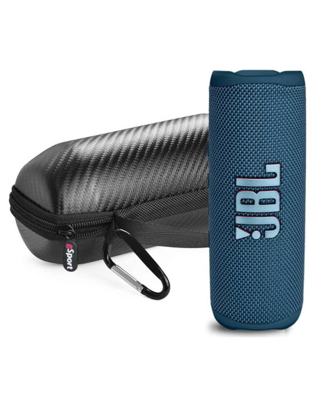 Altavoz Portátil JBL Flip 6 Impermeable + Funda Carbono Azul