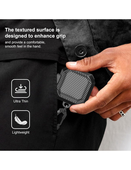 Funda de Carbono RFUNGUANGO para Galaxy Buds 2 Pro/Live/FE - Negro