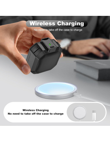 Funda de Carbono RFUNGUANGO para Galaxy Buds 2 Pro/Live/FE - Negro