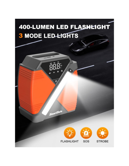 Arrancador de coche portátil SmartSafe SJS33 4000A 24000mAh