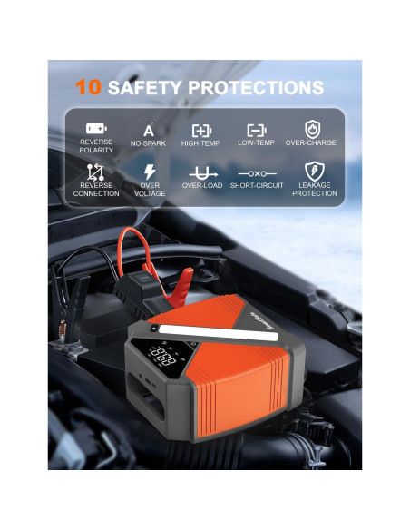 Arrancador de coche portátil SmartSafe SJS33 4000A 24000mAh