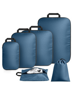 Cubos de Empaque Sowgnaw 6 Piezas Azul Marino Compresibles