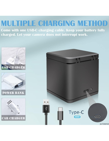 Paquete de 3 Baterías 1800mAh + Cargador USB-C GoPro Hero 11/10/9