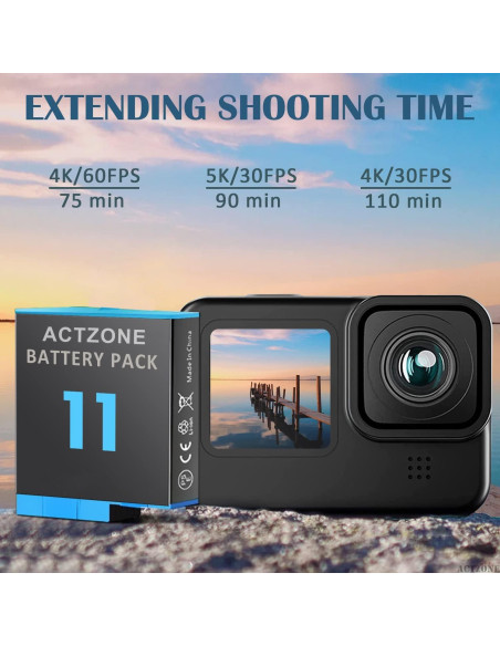 Paquete de 3 Baterías 1800mAh + Cargador USB-C GoPro Hero 11/10/9 Paquete de 3 Baterías 1800mAh + Cargador USB-C GoPro Hero 11/10/9