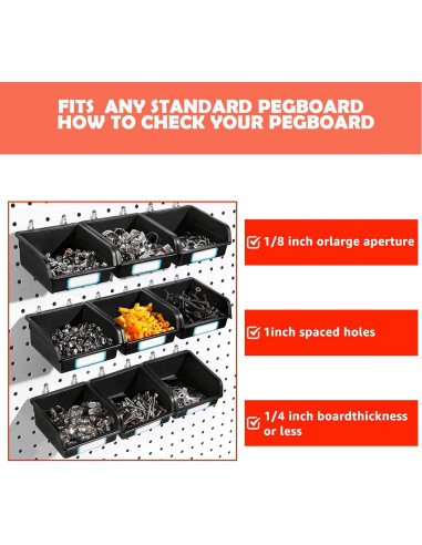 21 Accesorios para Tablero Perforado WOPPLXY - Ganchos y Contenedores