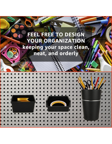 21 Accesorios para Tablero Perforado WOPPLXY - Ganchos y Contenedores