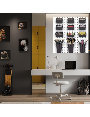 21 Accesorios para Tablero Perforado WOPPLXY - Ganchos y Contenedores