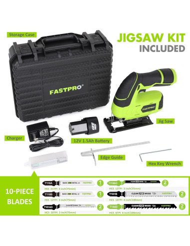 Sierra de Calar Inalámbrica FASTPRO 12V con 10 Cuchillas