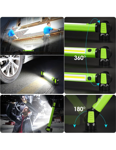 Luz de Trabajo LED Ropelux 2500LM Recargable Magnética Verde