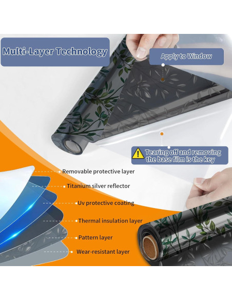 Película de Privacidad para Ventanas COUNTEWOL 44.5x200cm