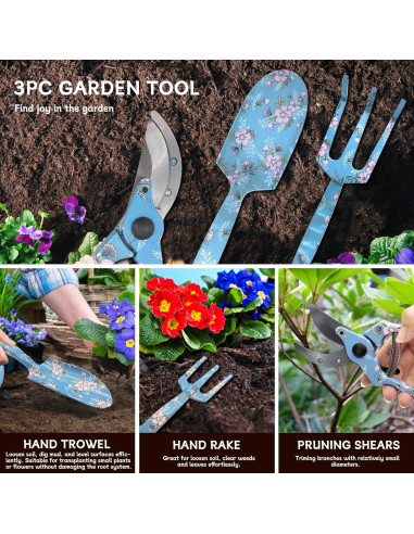 Juego de Herramientas de Jardín 3 Piezas Evertools - Aluminio Ergonómico
