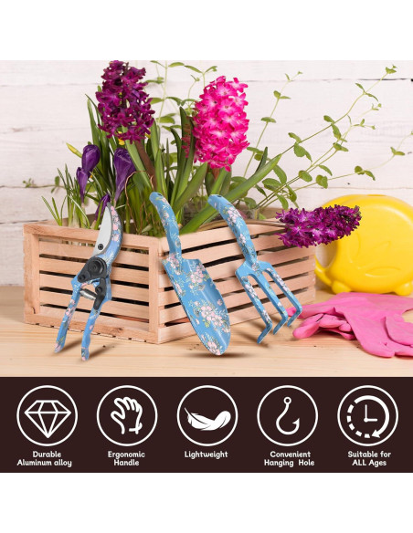 Juego de Herramientas de Jardín 3 Piezas Evertools - Aluminio Ergonómico