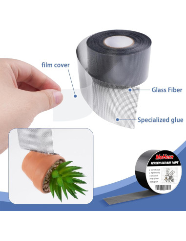 Kit de Reparación de Pantallas MoHern 5 cm x 15 m Adhesivo Fuerte