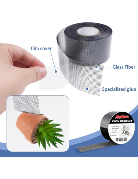 Kit de Reparación de Pantallas MoHern 5 cm x 15 m Adhesivo Fuerte