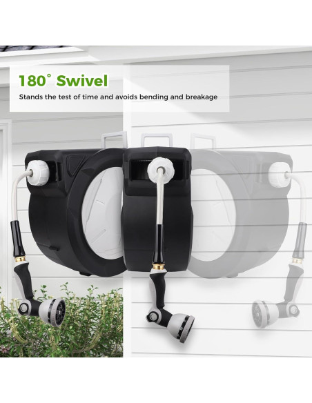 Carrete de Manguera de Jardín ITEFDTUTNE 30.48m Automático