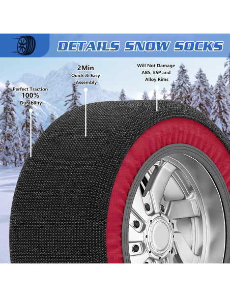 Calcetines de Nieve DoCred XL - Tracción para Neumáticos