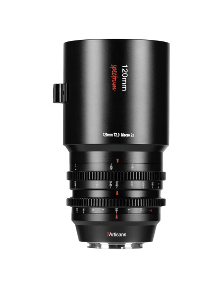 Lente Cine Macro 2X 7artisans 120mm T2.9 Full-Frame Lente Cine Macro 2X 7artisans 120mm T2.9 Full-Frame