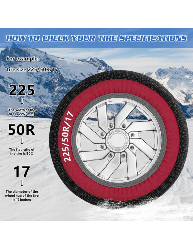 Calcetines de Nieve DoCred XL - Tracción para Neumáticos