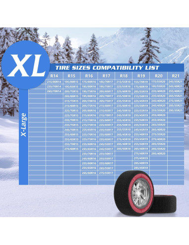 Calcetines de Nieve DoCred XL - Tracción para Neumáticos