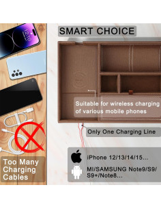 Bandeja de Cuero SANZIE con Cargador Inalámbrico Grande 2