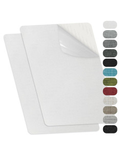 Parche de Lino Autoadhesivo TXSN 20x28 cm Paquete de 2 Blancos