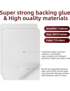 Parche de Lino Autoadhesivo TXSN 20x28 cm Paquete de 2 Blancos 2