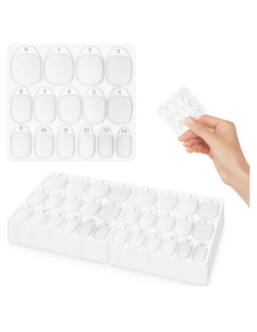 Pestañas Adhesivas para Uñas KBPNO 600 Pcs 15 Tamaños Ultra Finas