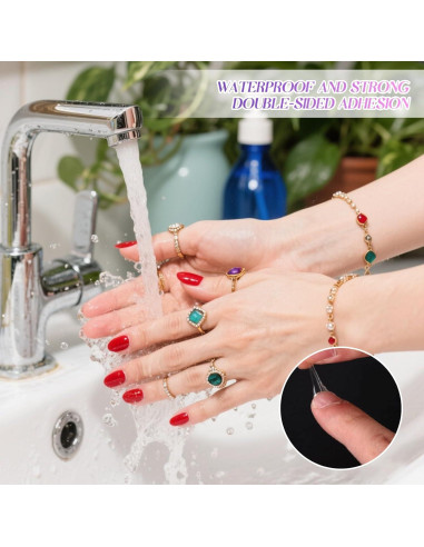 Pestañas Adhesivas para Uñas KBPNO 600 Pcs 15 Tamaños Ultra Finas