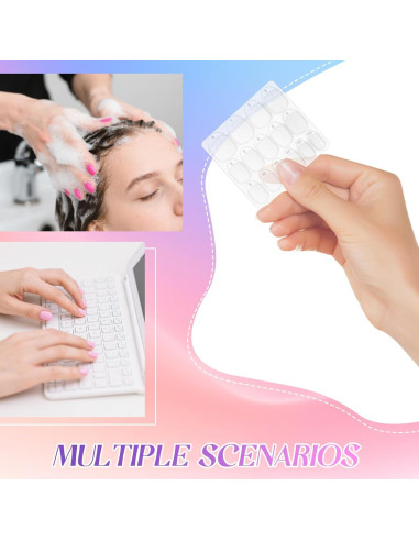 Pestañas Adhesivas para Uñas KBPNO 600 Pcs 15 Tamaños Ultra Finas