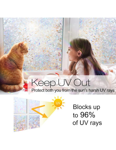 Película de Privacidad para Ventanas rabbitgoo 44.5x200 cm