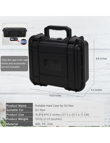Estuche Duro Impermeable Dronside para Drone DJI Neo y Accesorios
