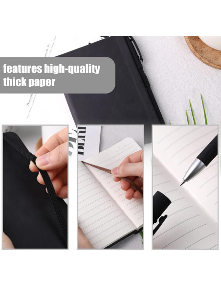 Cuadernos de bolsillo Koogel, 3 paquetes, 160 páginas, negro