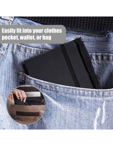 Cuadernos de bolsillo Koogel, 3 paquetes, 160 páginas, negro