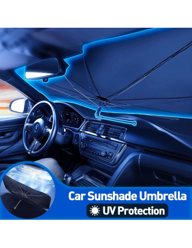 Sombrilla para Parabrisas JASVIC 145x84 cm con Mango Flexible