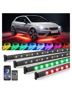 Luces LED de Acento RGB SS VISION 12V, 4 Piezas, Impermeables